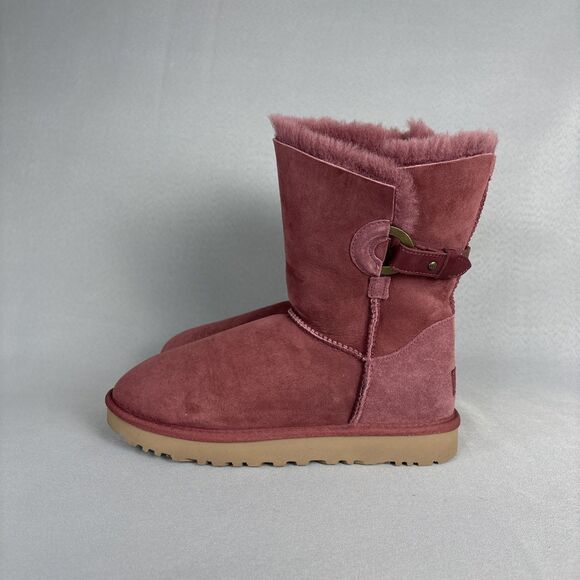Women's UGG Boots Size 8 Classic Short Nash Not Burgundy Festival Boho - Picture 11 of 15